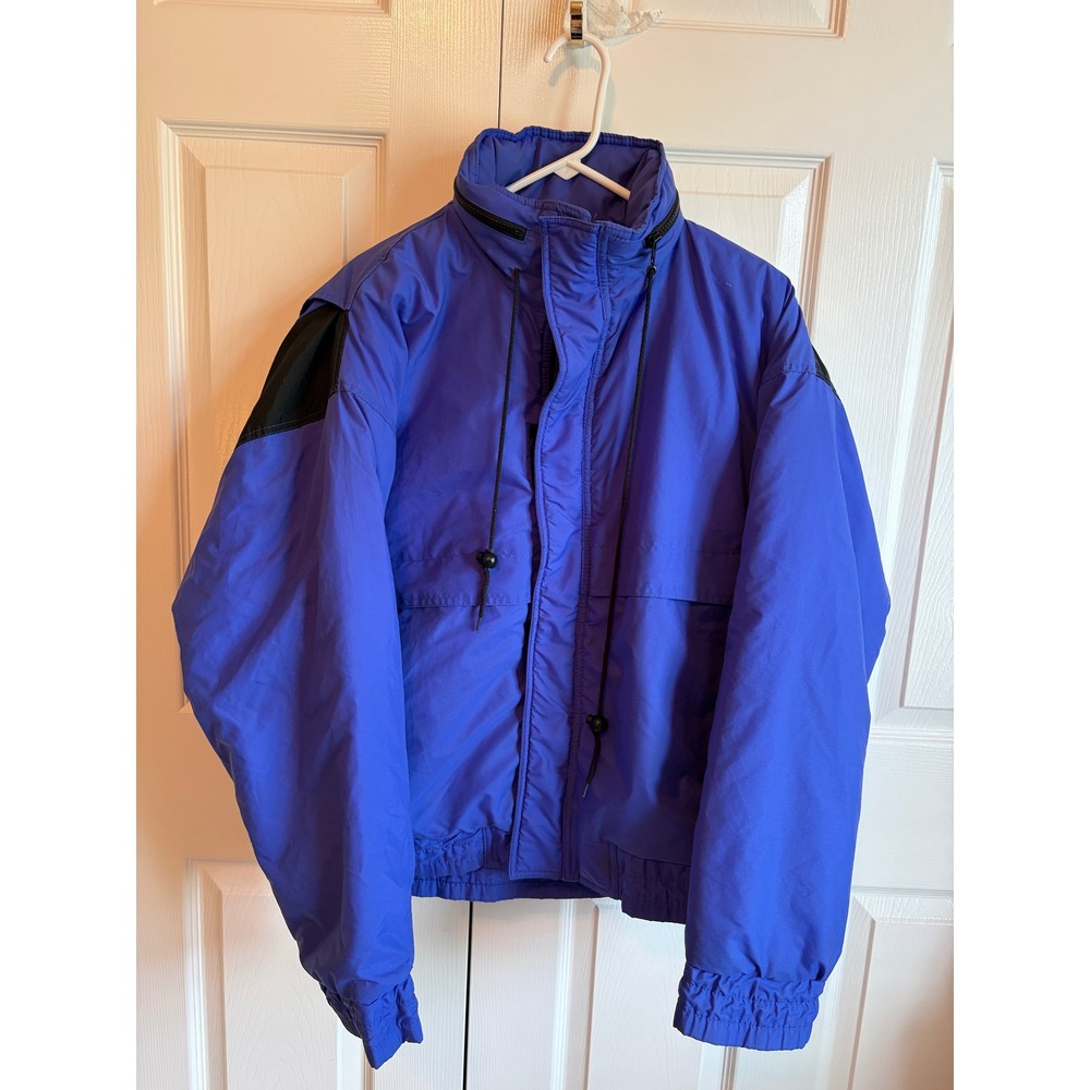 Vintage Steep Slopes Blue Puffer Jacket 90s Retro Ski Parka Large RN 42000